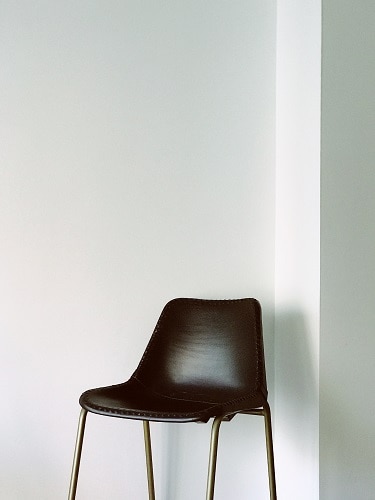 black leather chair.
